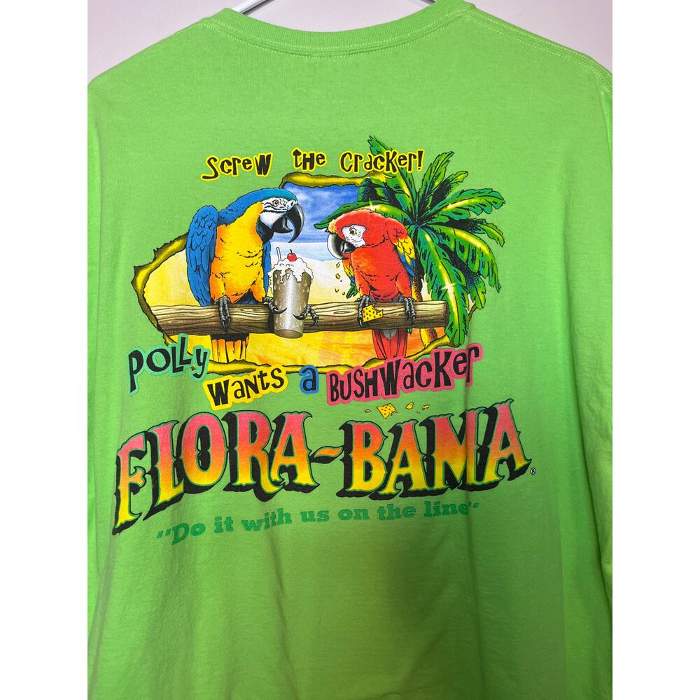 Polly Wants A Bushwacker Flora-Bama Comedy Humor Beach Bar Restaurant Shirt XL